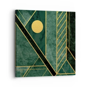 Impression sur toile - Image sur toile - Dynamique or et azur - 30x30 cm