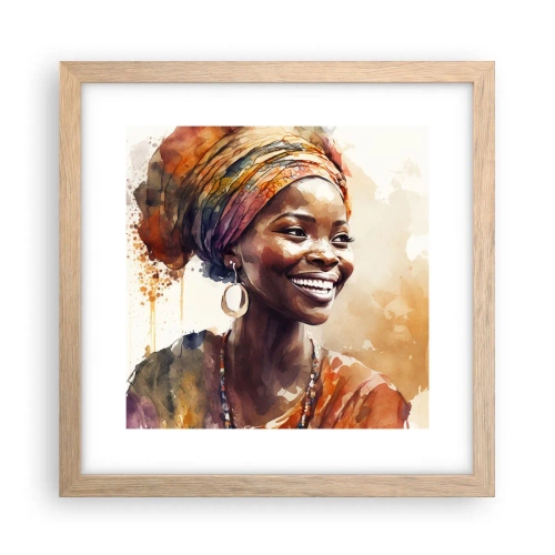 Affiche dans un chêne clair - Poster - reine africaine - 30x30 cm