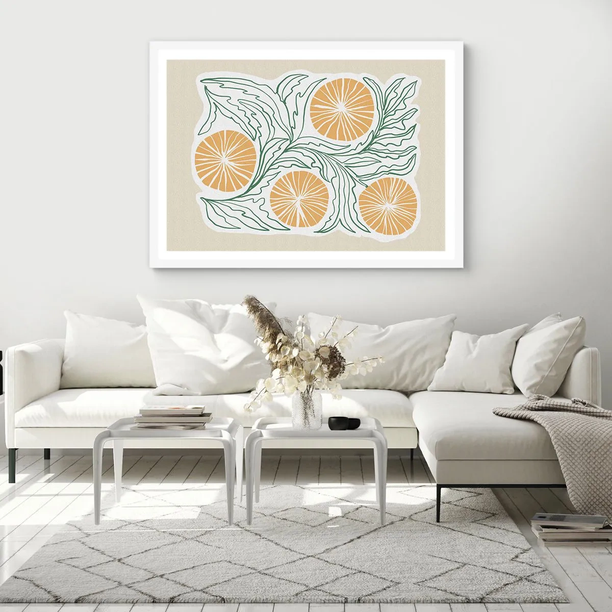 Affiche dans un cadre blanc - Poster - Ethnique avec une pointe d'abstraction - 70x50 cm