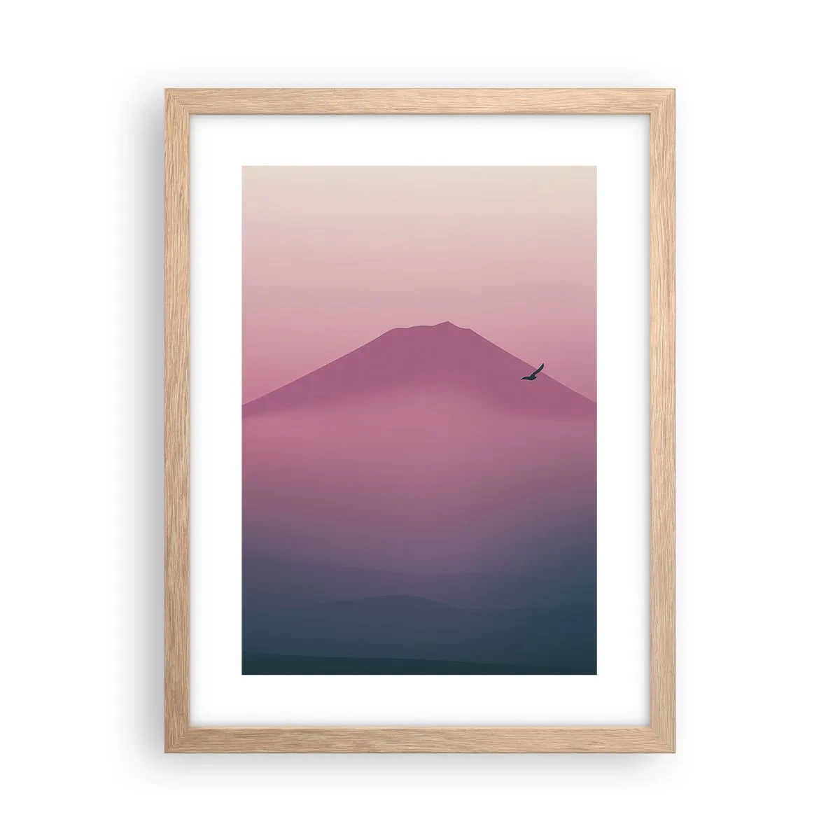 Affiche dans un chêne clair - Poster - Des pèlerins au dessus des nuages - 30x40 cm