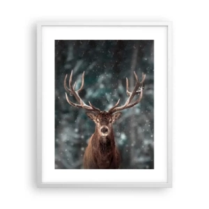 Affiche dans un cadre blanc - Poster - Roi de la forêt couronné - 40x50 cm