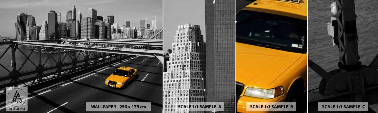 Échantillon De Papier Peint Standard Eco - Couleur de la grande ville - Ville, New York, Architecture - 100x30 cm