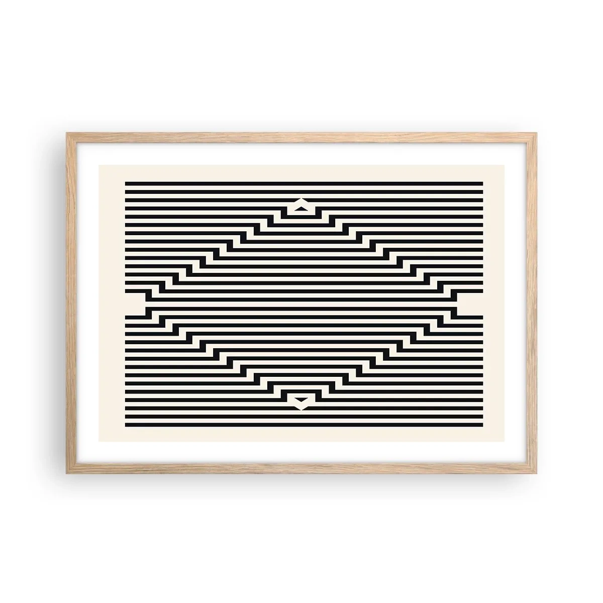 Affiche dans un chêne clair - Poster - Illusion géométrique - 70x50 cm