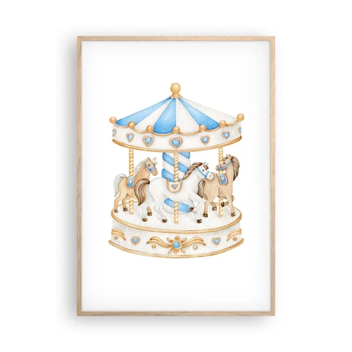 Affiche dans un chêne clair - Poster - Douce enfance - 70x100 cm