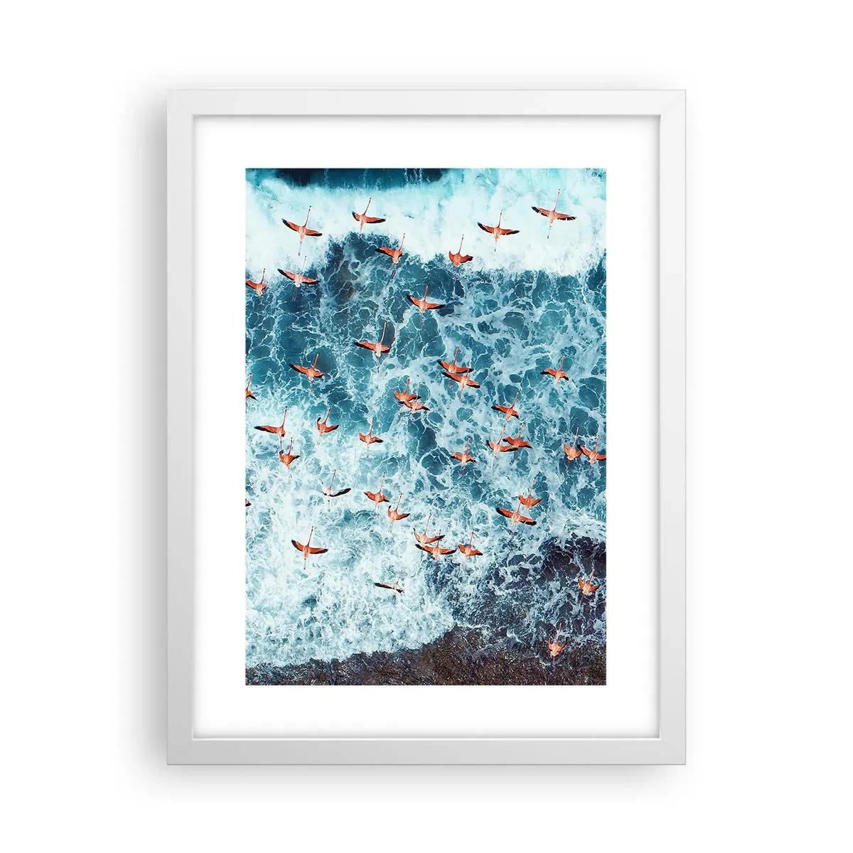 Affiche dans un cadre blanc - Poster - Défilé du bord de mer - 30x40 cm