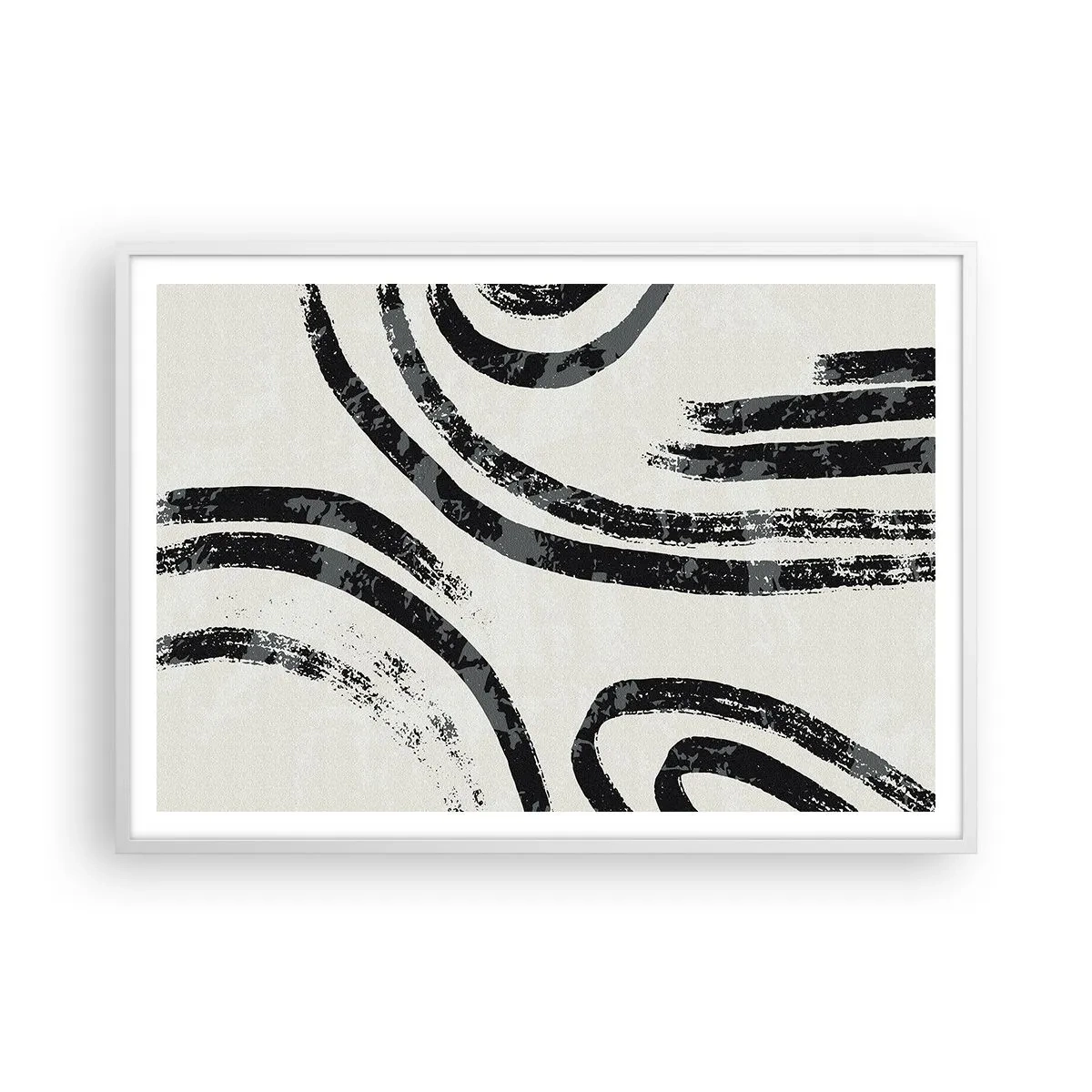 Affiche dans un cadre blanc - Poster - À moitié arrêté - 100x70 cm