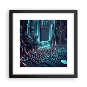 Affiche dans un cadre noir - Poster - Je pense comme ça… - 30x30 cm