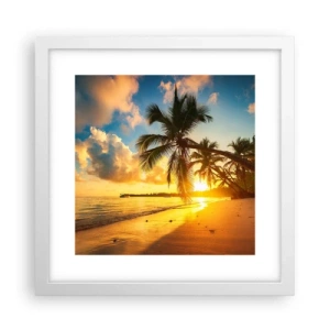 Affiche dans un cadre blanc - Poster - Rêve caribéen - 30x30 cm