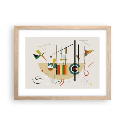 Affiche dans un chêne clair - Poster - Et le monde s’amuse - 40x30 cm
