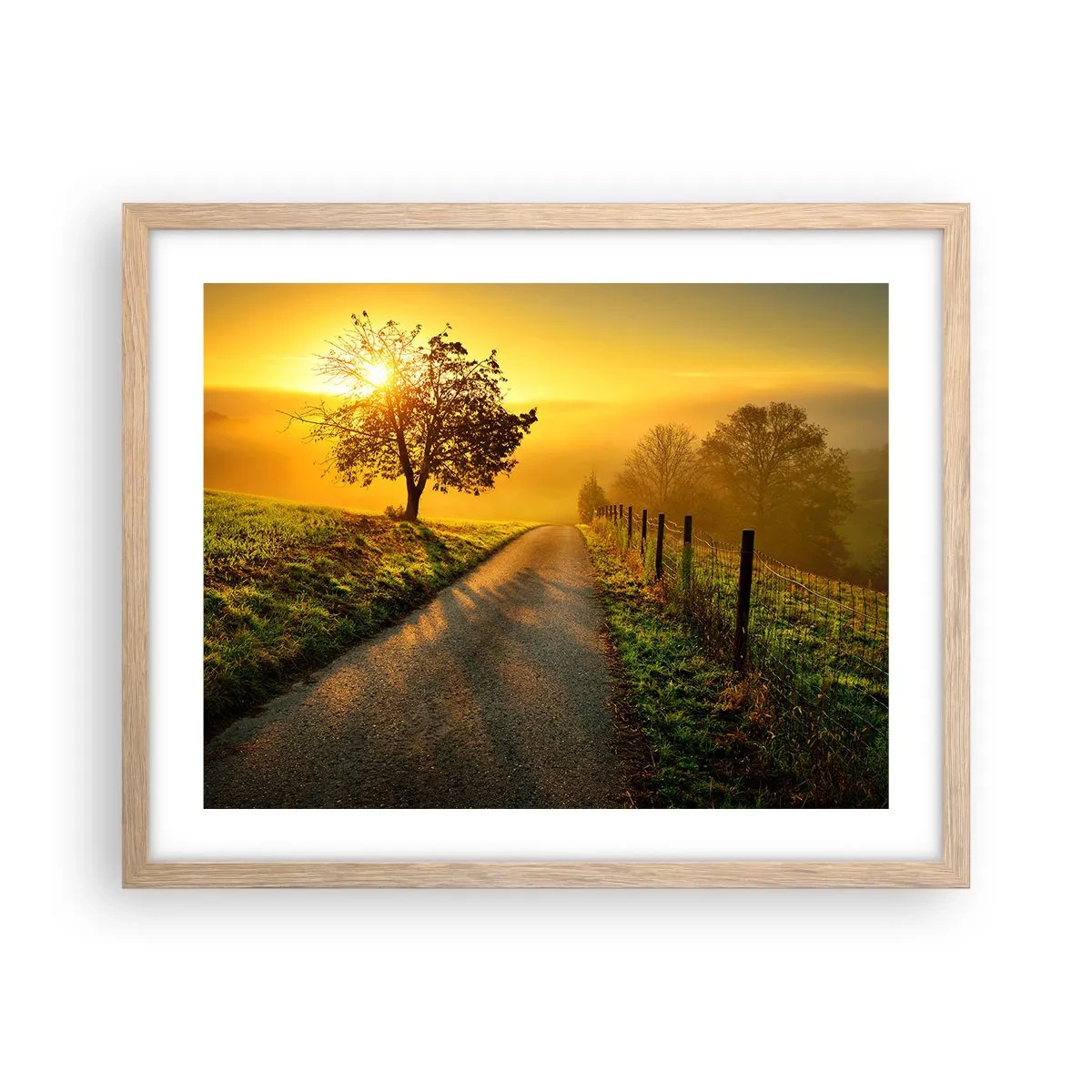 Affiche dans un chêne clair - Poster - Après-midi de miel - 50x40 cm