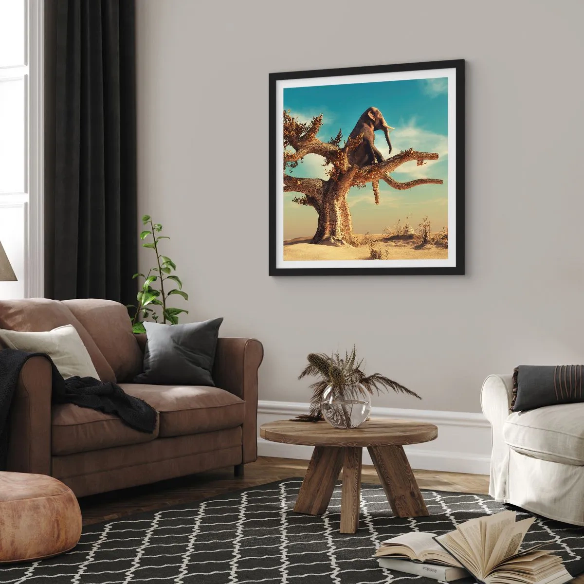 Affiche dans un cadre noir - Poster - Nouveau point de vue - 40x40 cm