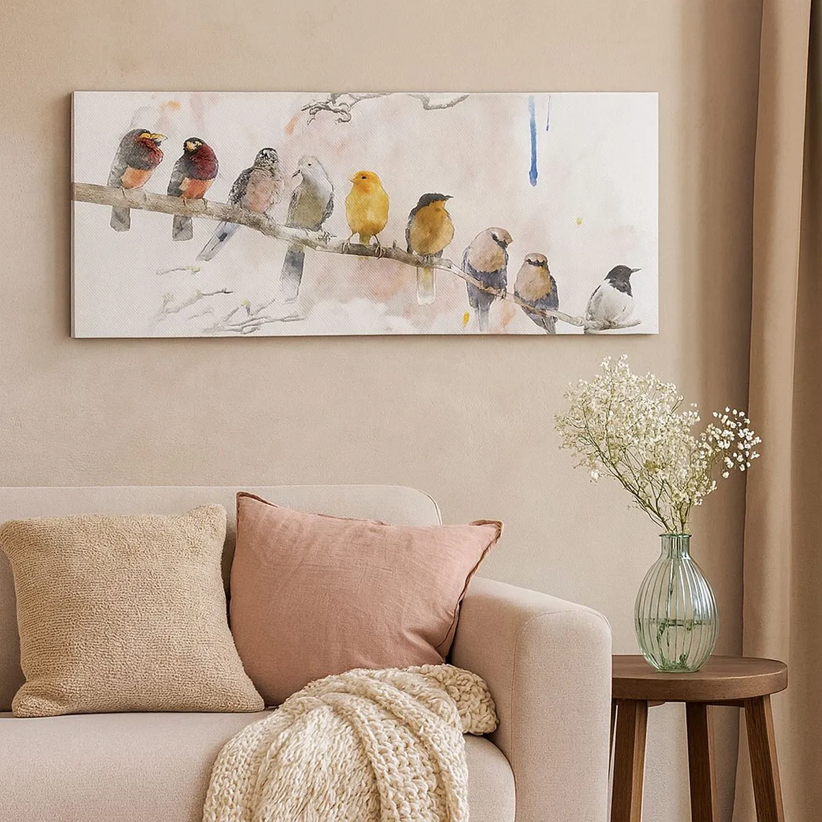 Impression sur toile - Image sur toile - Rencontre ailée - 100x40 cm