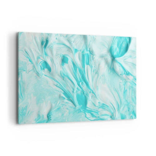 Impression sur toile - Image sur toile - Un motif abstrait dans des tons pastel de bleu et de blanc. - 120x80cm - Ensemble pour toujours - Décoration murale moderne pour le salon et la chambre ARTTOR