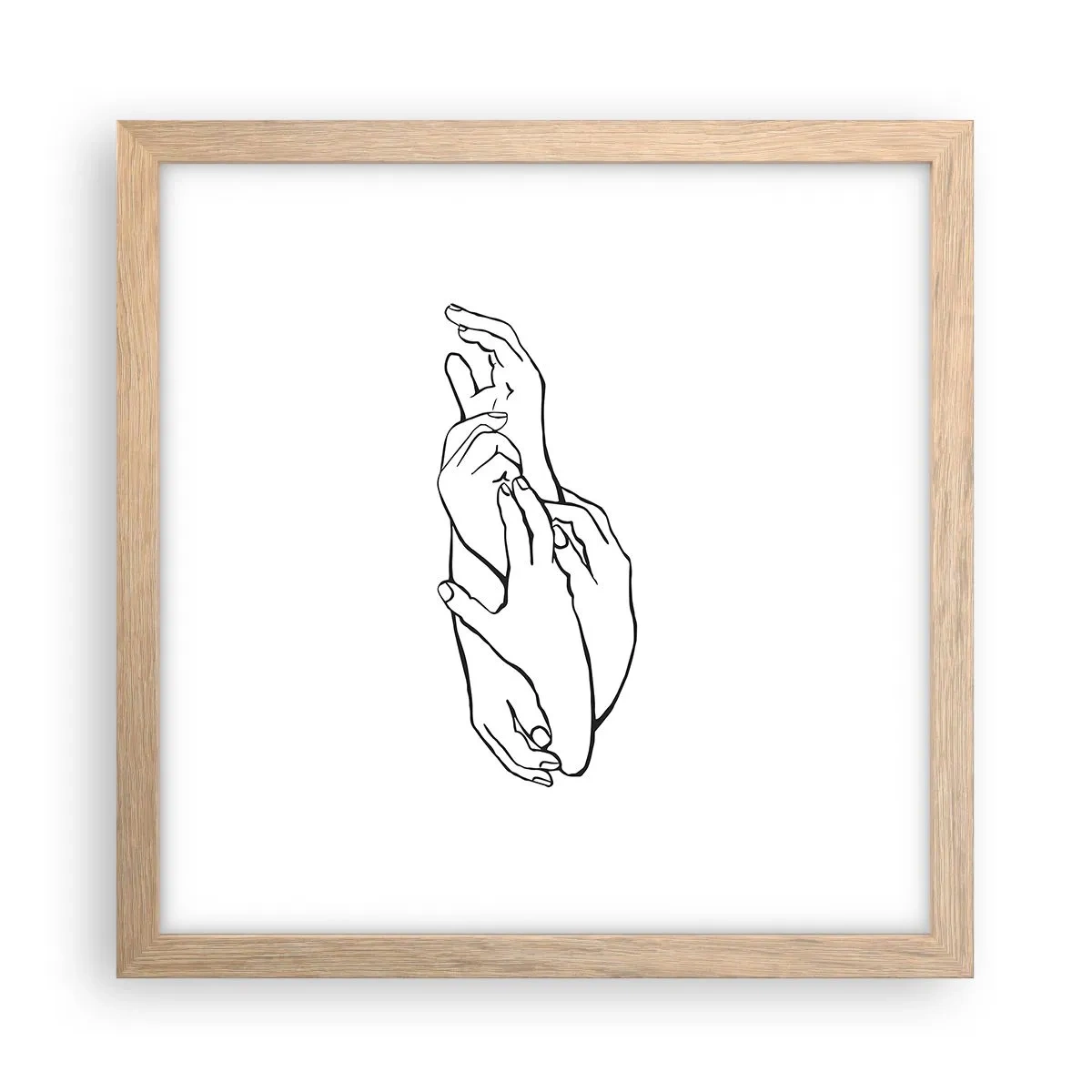 Affiche dans un chêne clair - Poster - Bon contact - 30x30 cm