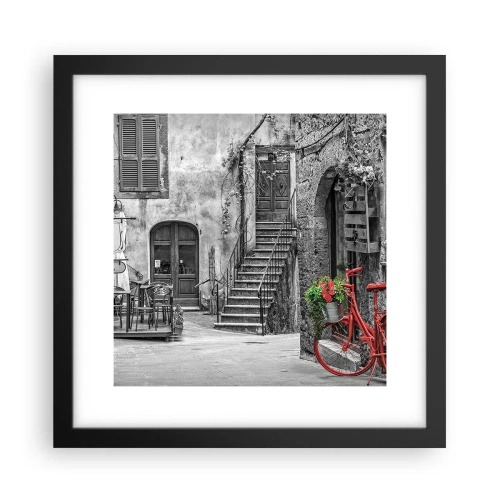 Affiche dans un cadre noir - Poster - Ruelle toscane - 30x30 cm