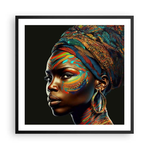 Affiche dans un cadre noir - Poster - reine africaine - 60x60 cm