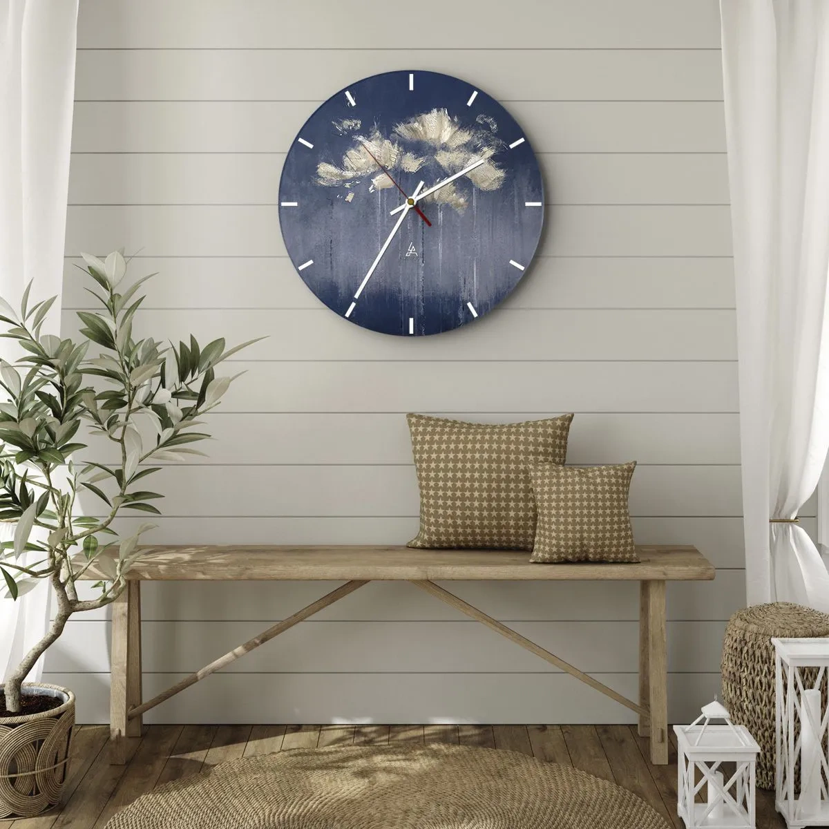 Horloge murale - Pendule murale - Comme des pétales au vent - 40x40 cm