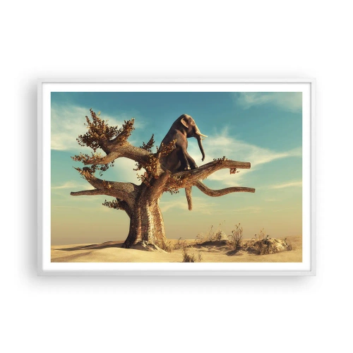 Affiche dans un cadre blanc - Poster - Nouveau point de vue - 100x70 cm