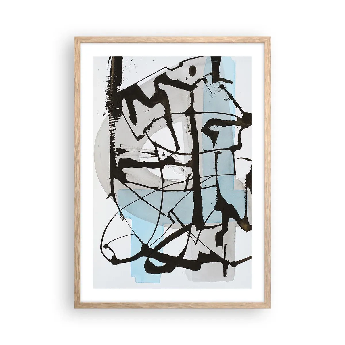 Affiche dans un chêne clair - Poster - Bleu malgré tout - 50x70 cm