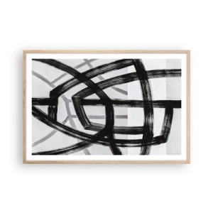 Affiche dans un chêne clair - Poster - Profondeur du bâtiment - 91x61 cm