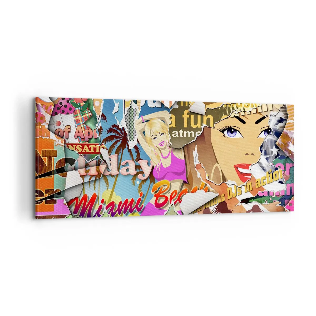 Impression sur toile - Image sur toile - Souvenirs de vacances - 100x40 cm