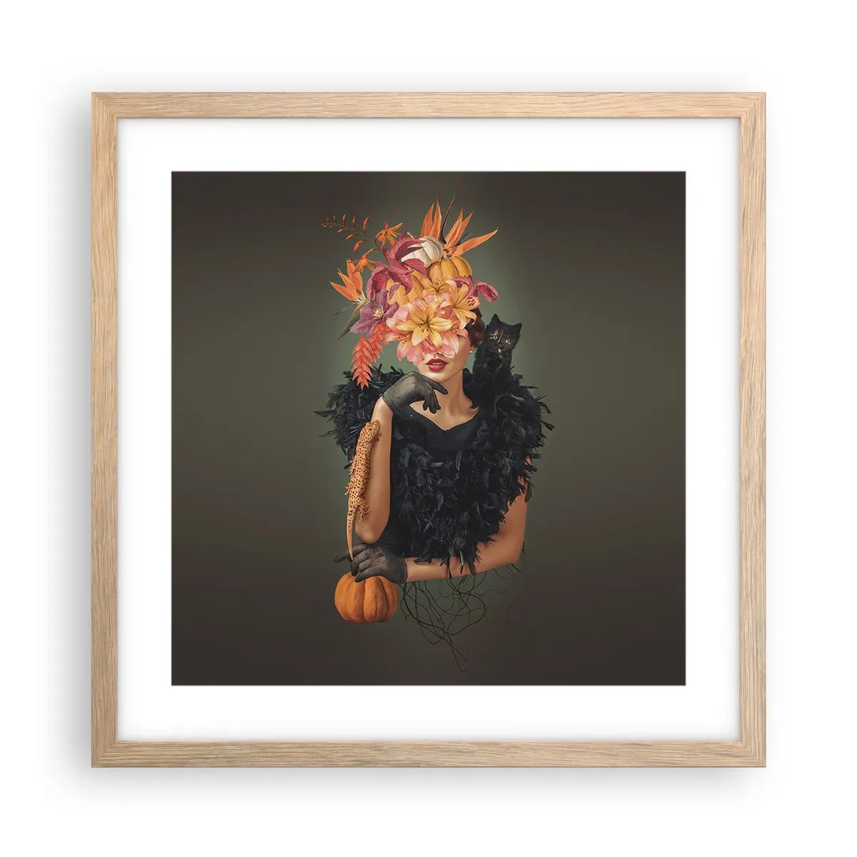 Affiche dans un chêne clair - Poster - Sort de sorcière - 40x40 cm