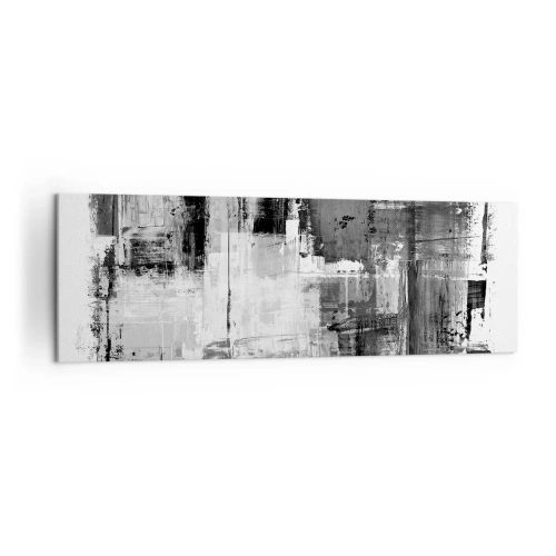 Impression sur toile - Image sur toile - Composition abstraite en noir, blanc et gris - 160x50cm - Le gris est beau - Décoration murale moderne pour le salon et la chambre ARTTOR