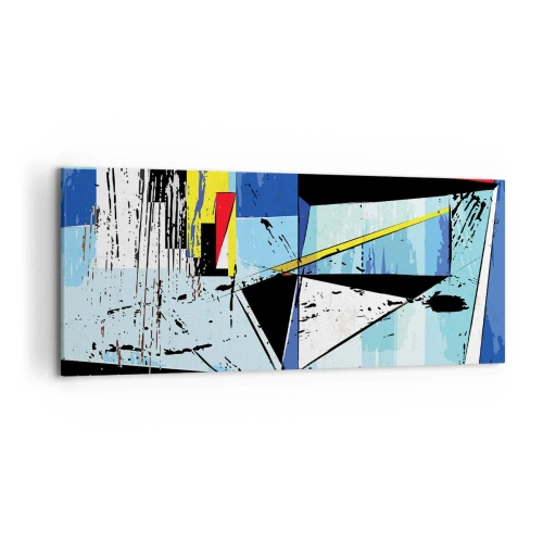 Impression sur toile - Image sur toile - Composition géométrique abstraite aux couleurs vives - 120x50cm - Regardez le monde sous un certain angle… - Décoration murale moderne pour le salon et la chambre ARTTOR