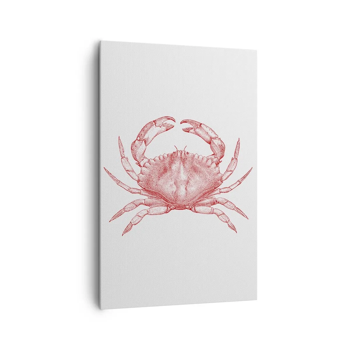 Impression sur toile - Image sur toile - Dessin d'un crabe dans une teinte rouge - 80x120cm - Le crabe des crabes - Décoration murale moderne pour le salon et la chambre ARTTOR