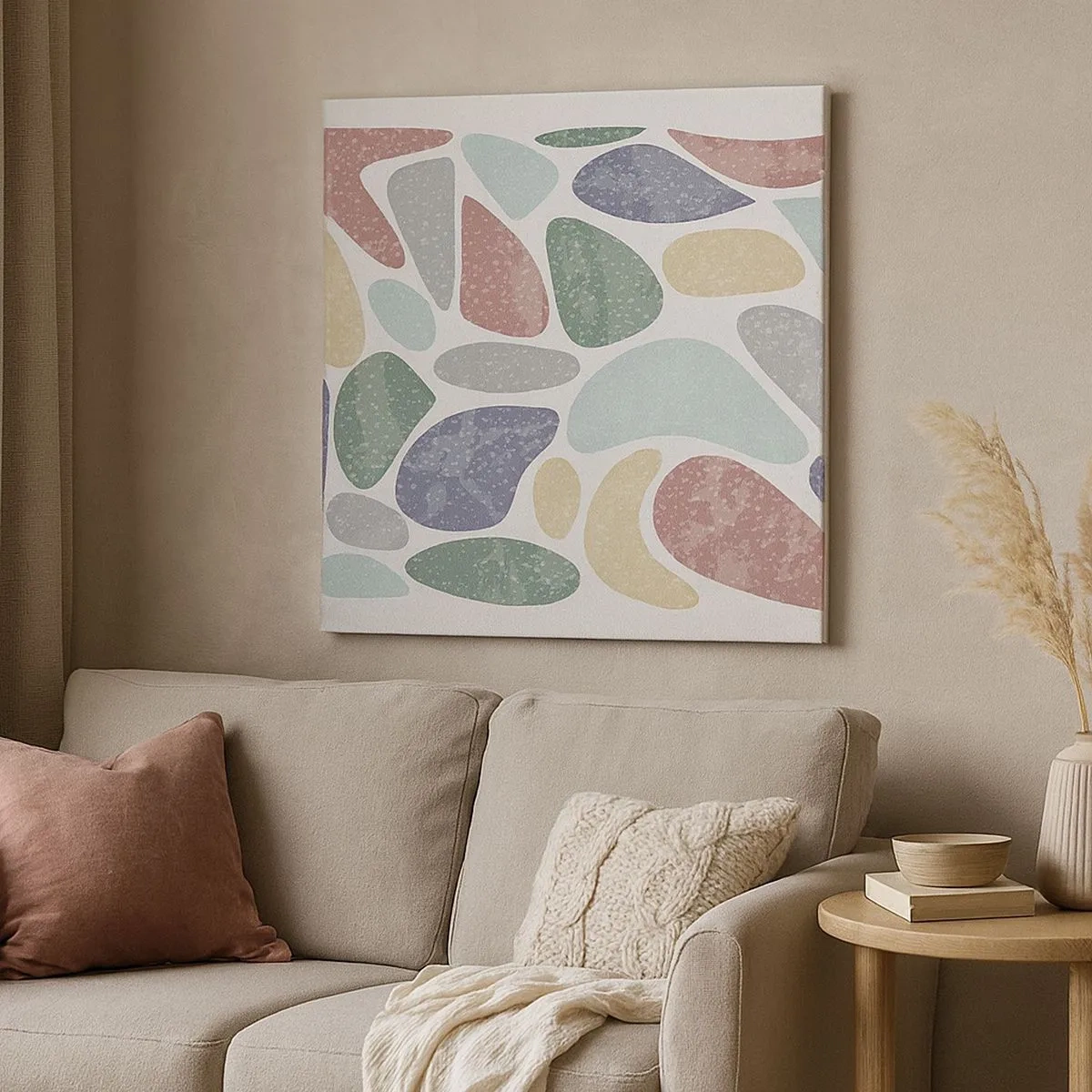 Impression sur toile - Image sur toile - Une mosaïque de couleurs poudrées - 30x30 cm