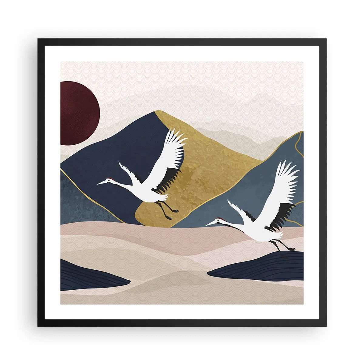 Affiche dans un cadre noir - Poster - Encore une fois, la journée s'est ÉCOULÉE - 60x60 cm