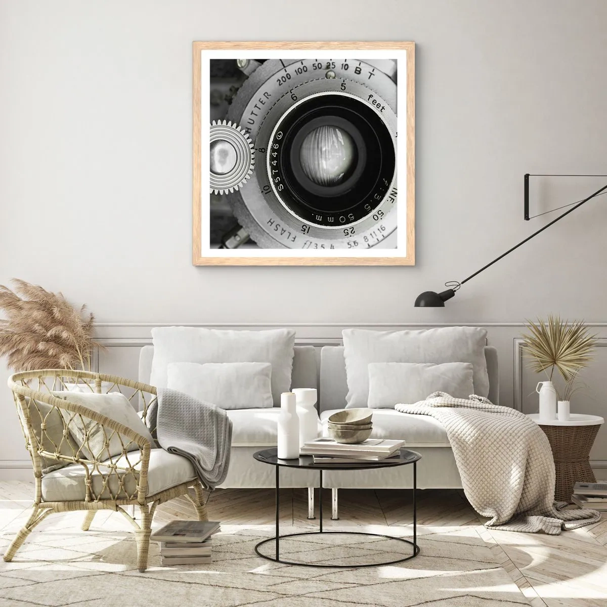 Affiche dans un chêne clair - Poster - Histoire d'Hollywood - 50x50 cm