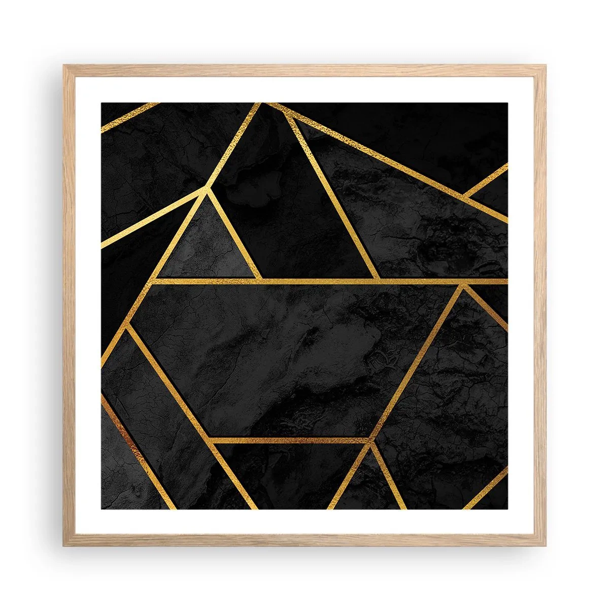 Affiche dans un chêne clair - Poster - Obscurité et éclat - 60x60 cm