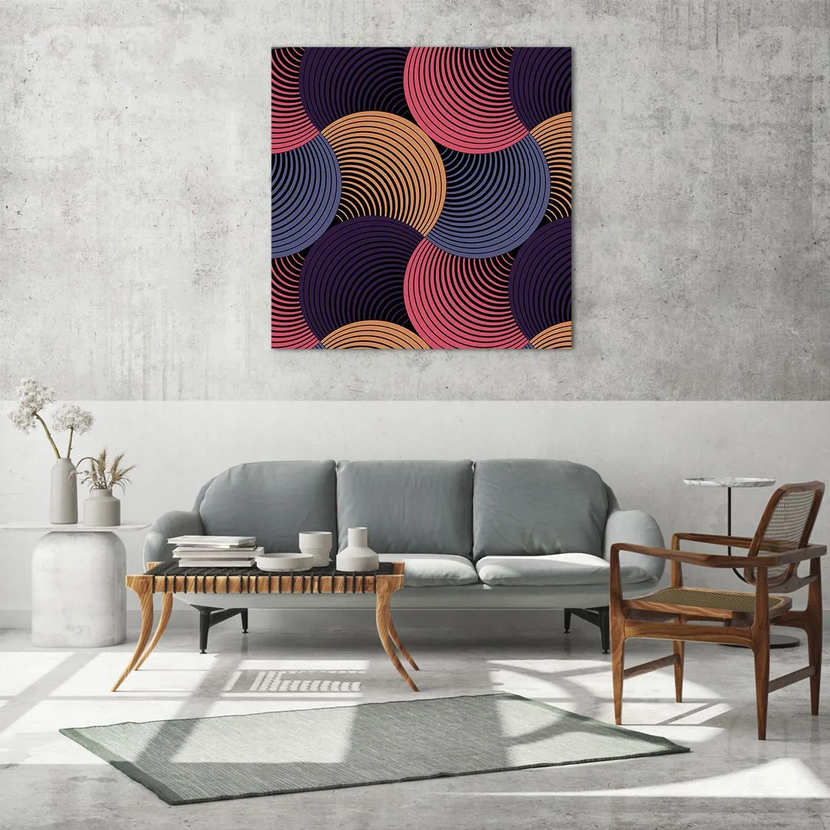 Impression sur verre - Image sur verre - Dans un rythme circulaire - 50x50 cm