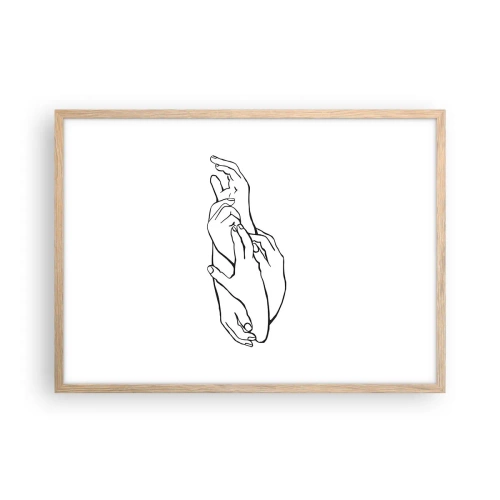 Affiche dans un chêne clair - Poster - Bon contact - 70x50 cm