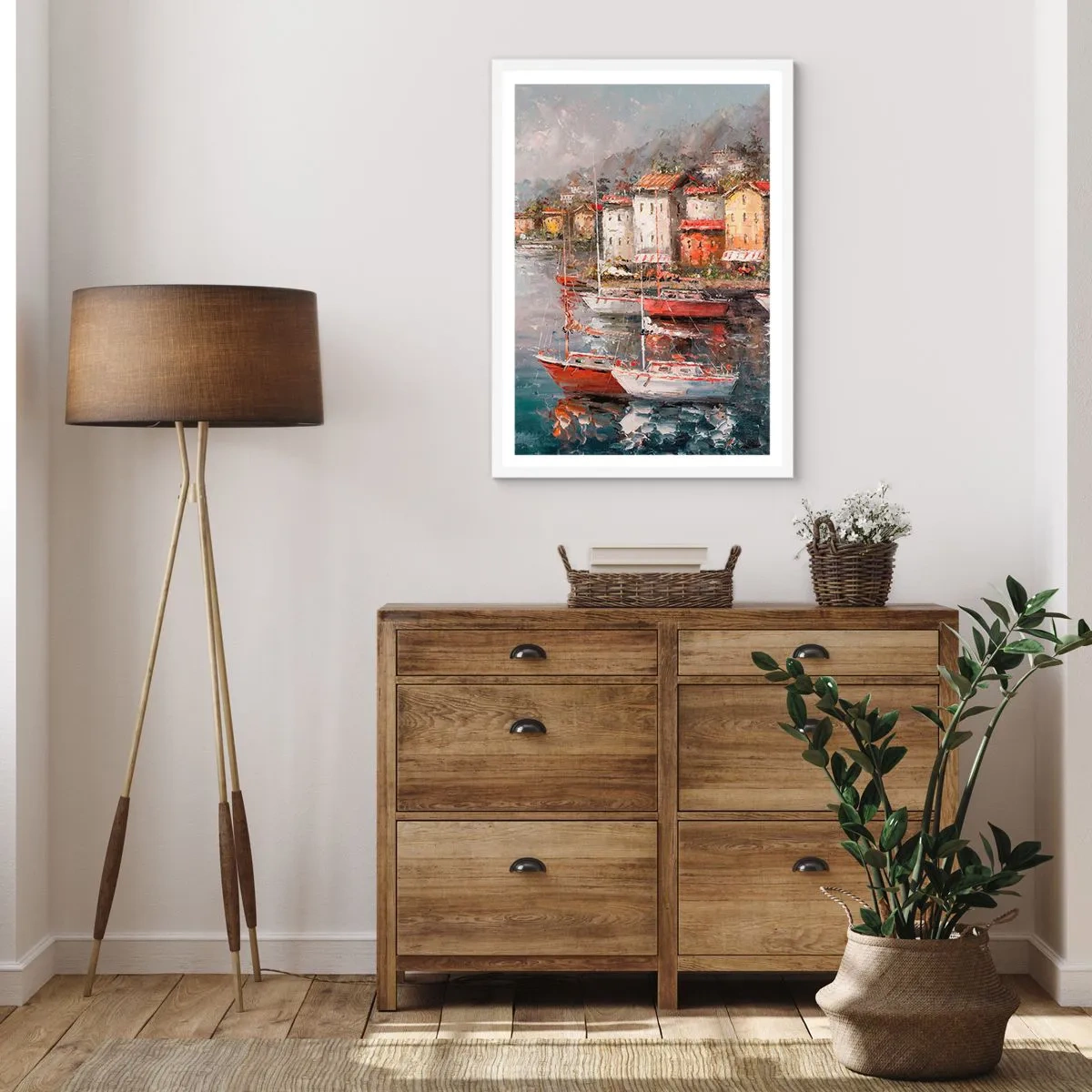 Affiche dans un cadre blanc - Poster - Havre romantique - 30x40 cm