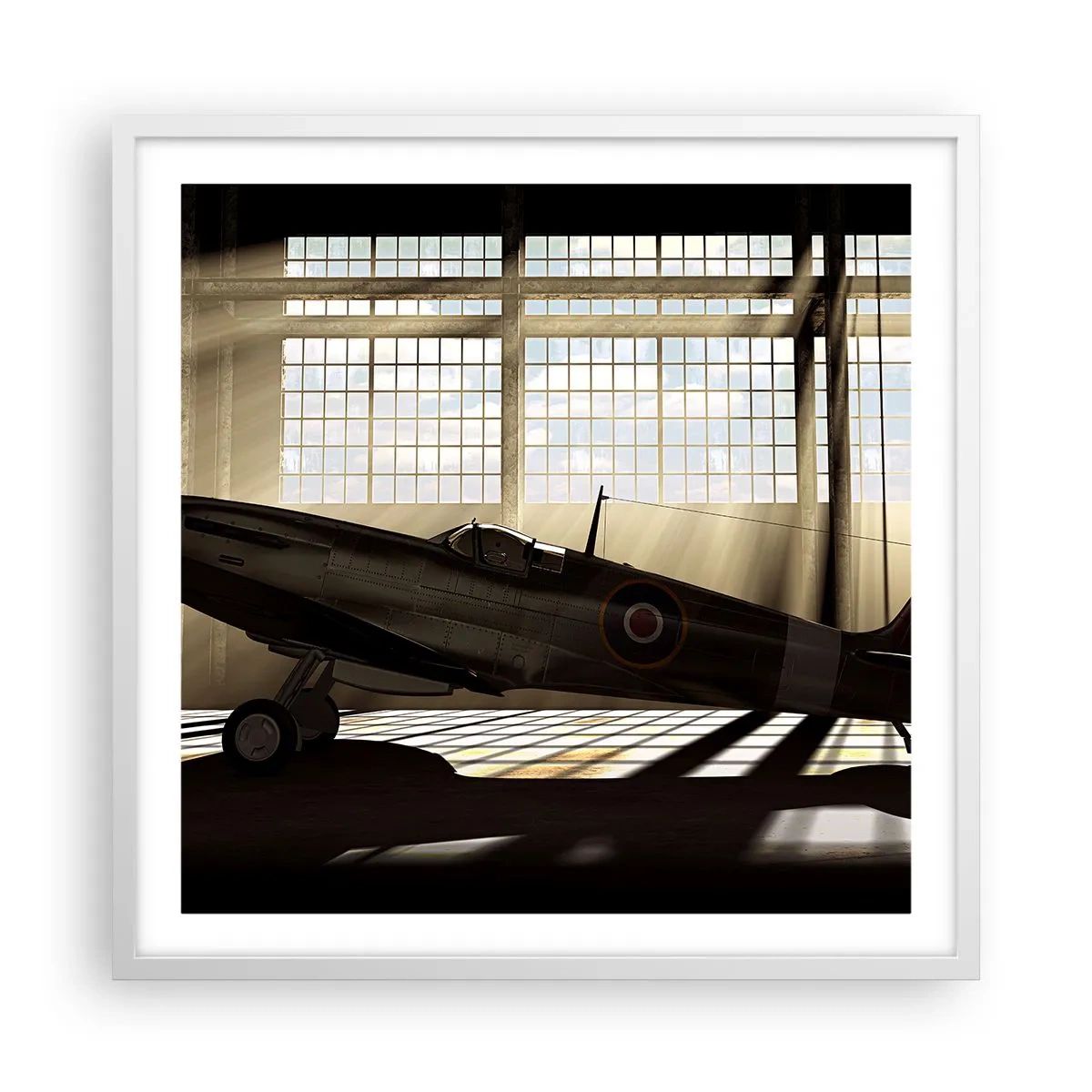 Affiche dans un cadre blanc - Poster - Le repos du guerrier - 60x60 cm