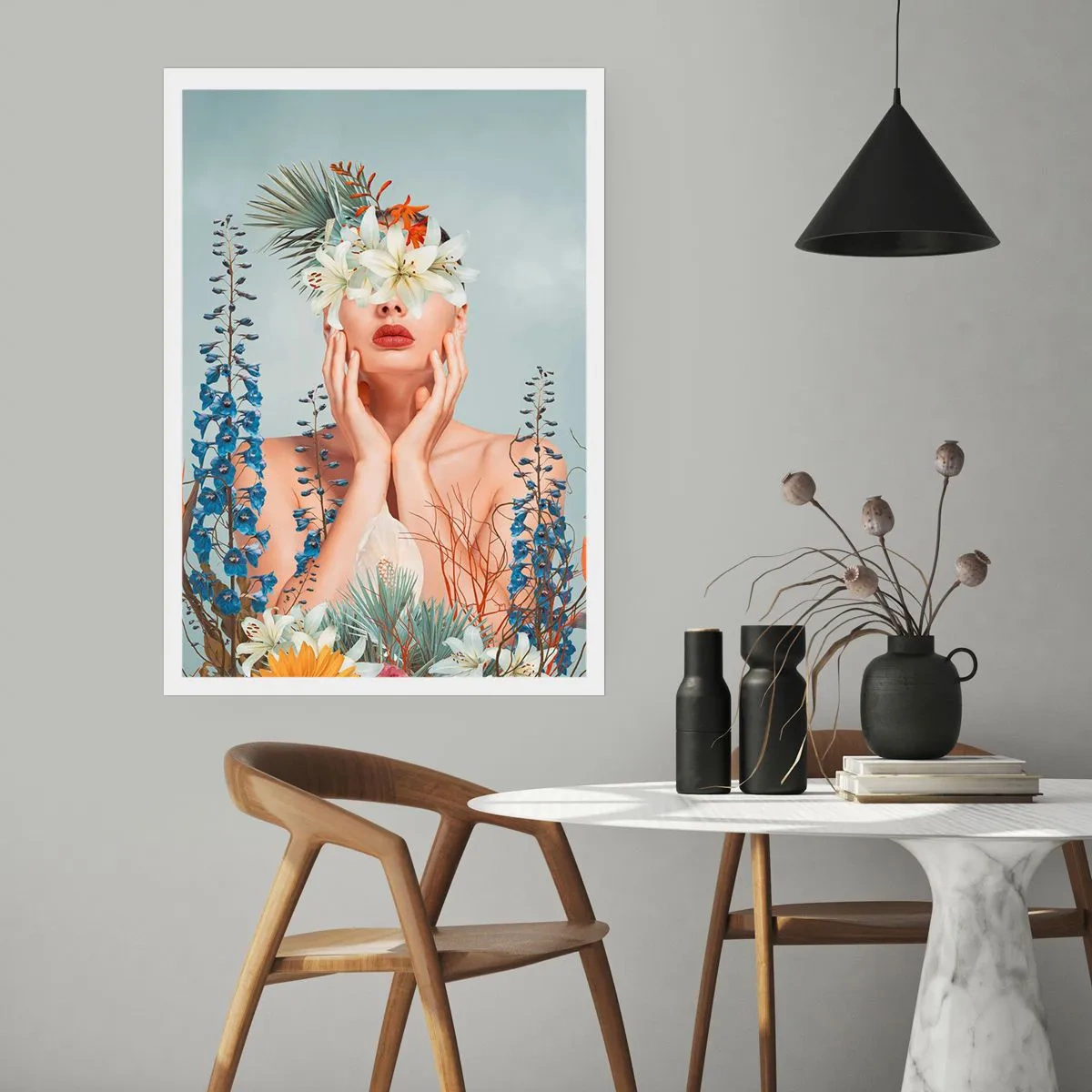 Affiche - Poster - Femme - fleur - 70x100 cm
