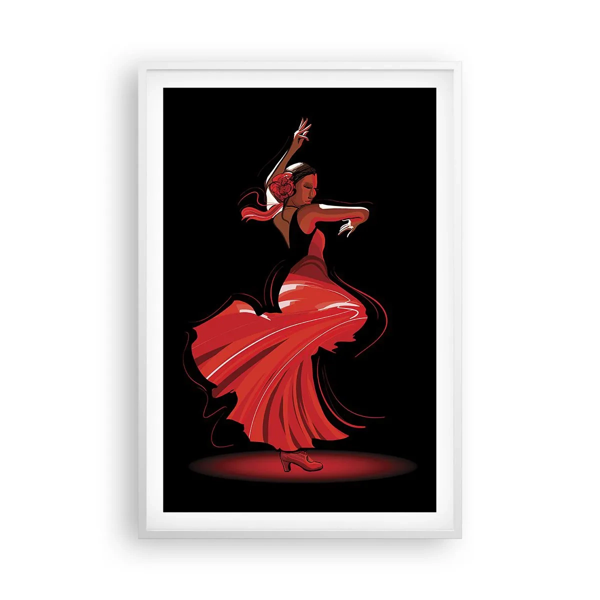 Affiche dans un cadre blanc - Poster - L'esprit fougueux du flamenco - 61x91 cm