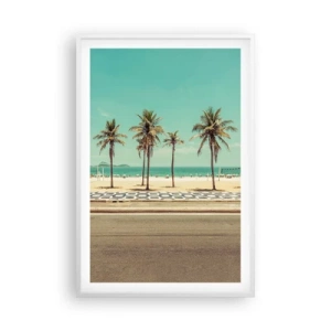 Affiche dans un cadre blanc - Poster - Gardien de plage - 61x91 cm