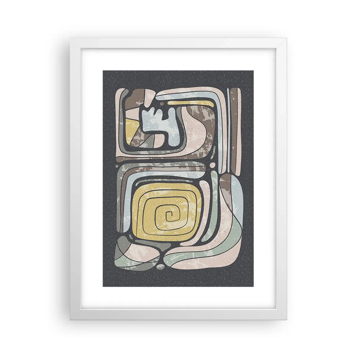 Affiche dans un cadre blanc - Poster - L'abstraction dans l'esprit précolombien - 30x40 cm