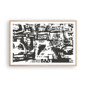 Affiche dans un chêne clair - Poster - Ordre ou chaos? - 91x61 cm