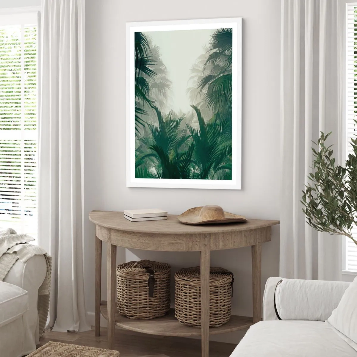 Affiche dans un cadre blanc - Poster - Secret tropical - 70x100 cm