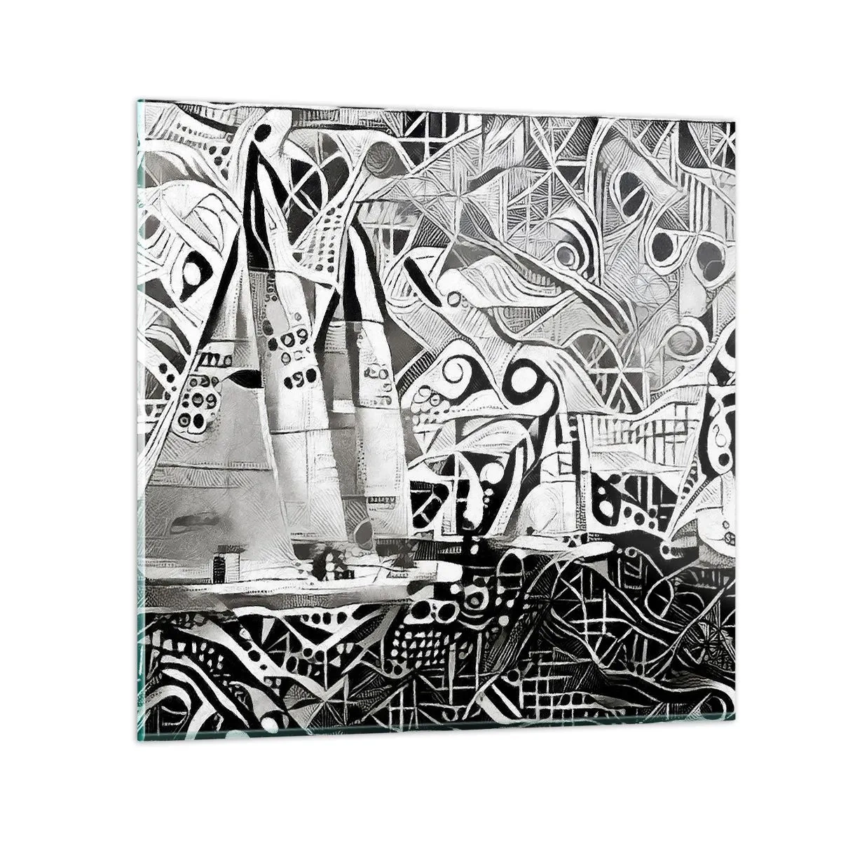 Impression sur verre - Image sur verre - Entre les vagues - 70x70 cm