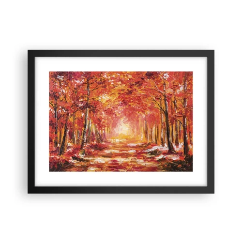 Affiche dans un cadre noir - Poster - Forêt de cuivre - 40x30 cm