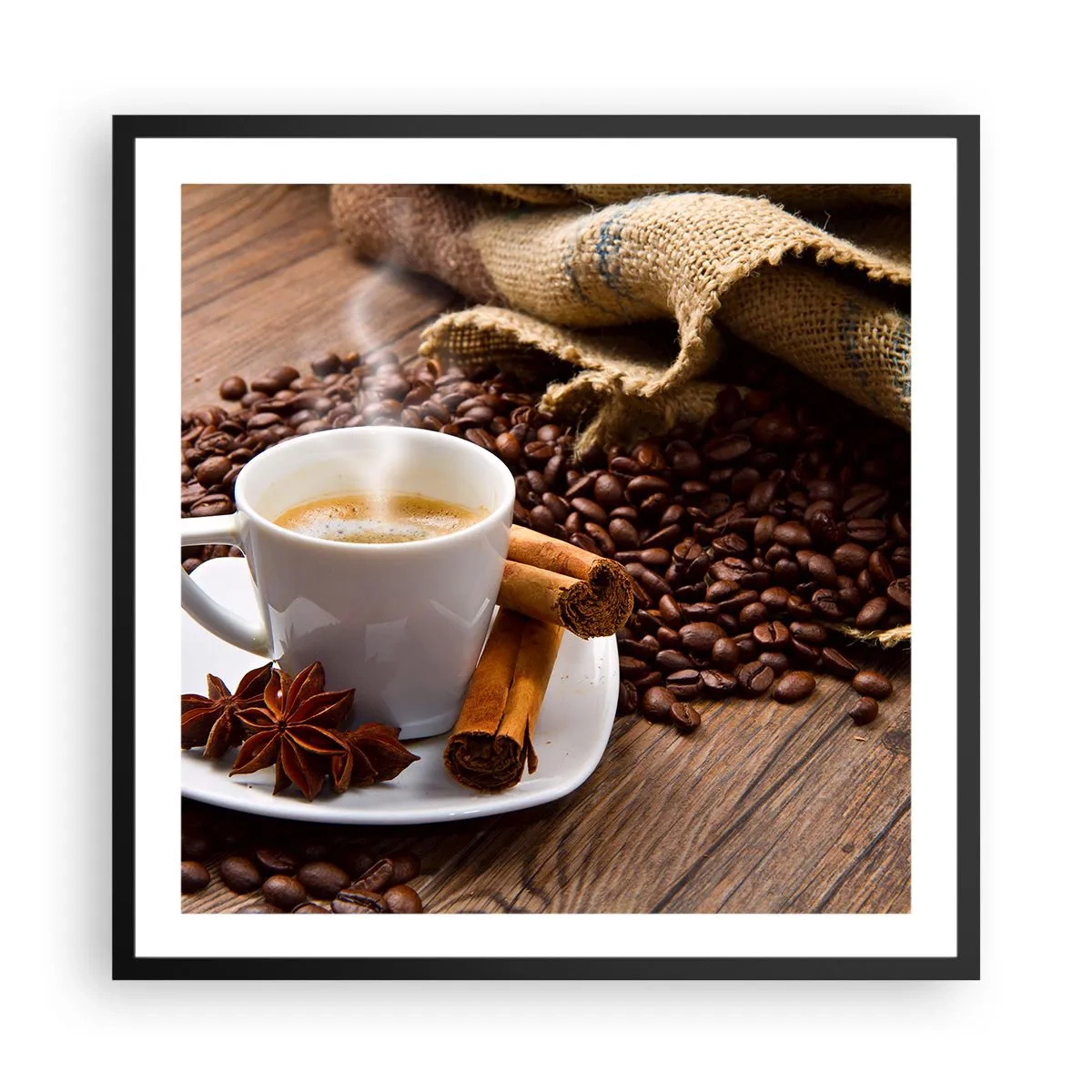 Affiche dans un cadre noir - Poster - Saveur et arôme épicés - 60x60 cm