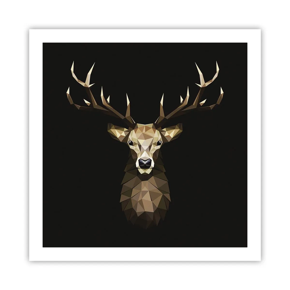 Affiche - Poster - Cerf cubique - 60x60 cm