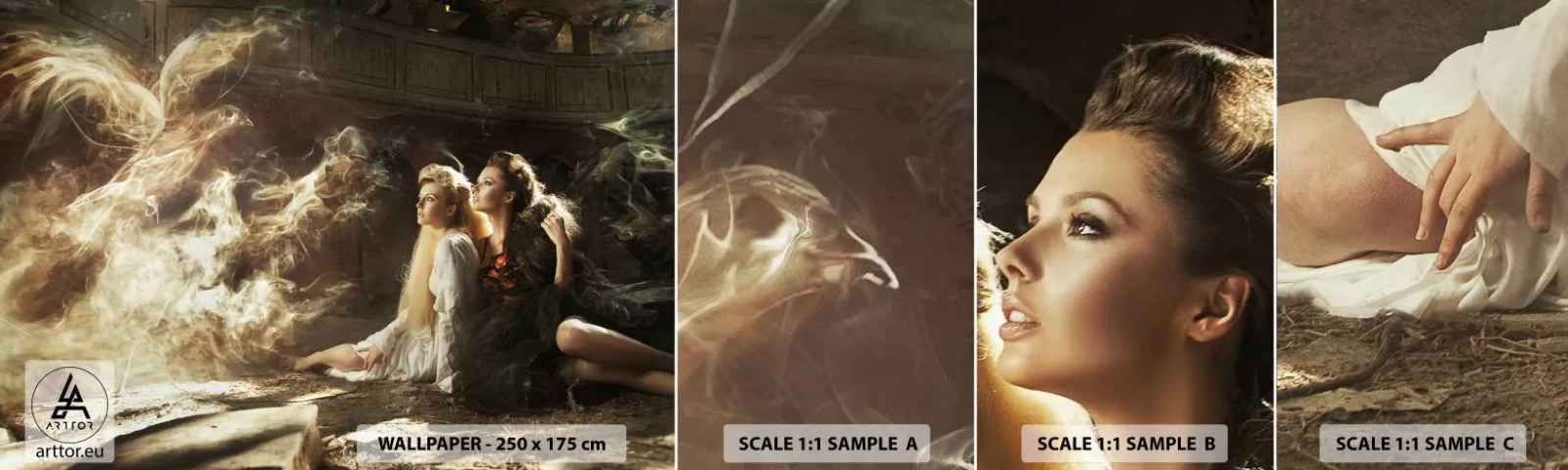 Échantillon De Papier Peint Standard Eco - Et il y a eu la poésie - Abstraction, Phénix, Femme - 100x30 cm