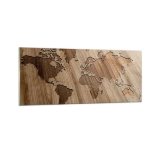 Impression sur verre - Image sur verre - Le monde est sur la table - 100x40 cm