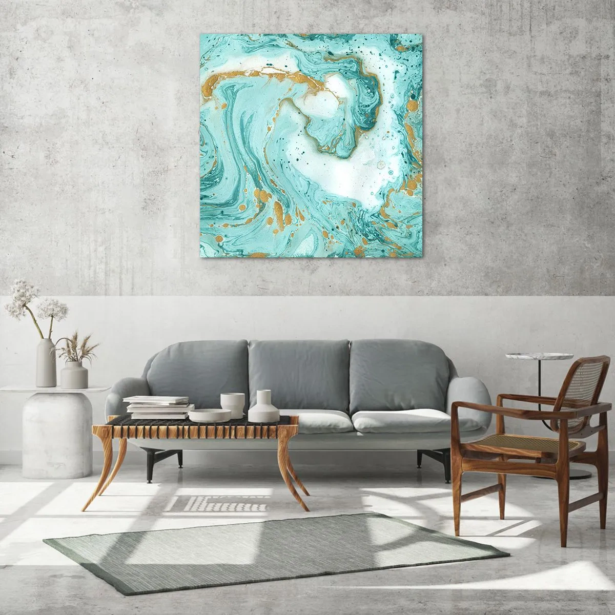 Impression sur verre - Image sur verre - Sous la grande vague de l'ère Edo - 70x70 cm